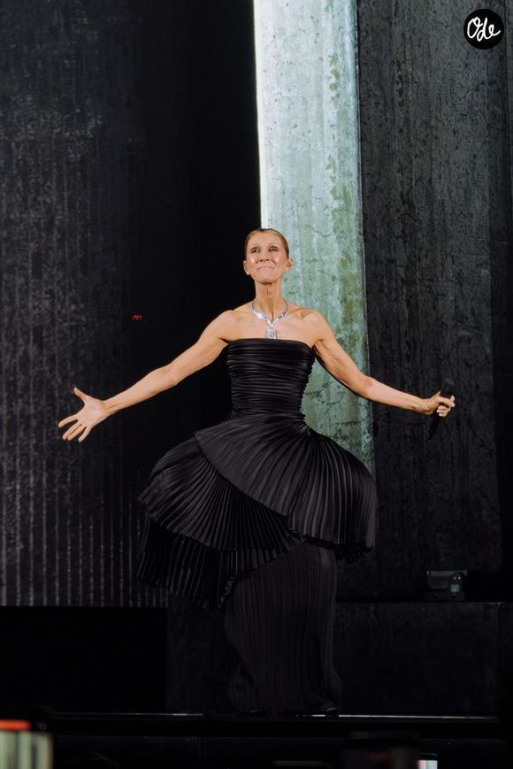 Il a chaleureusement remercié Céline Dion pour ce concert.

Celine Dion lors de son premier concert à la Plénitude Arena à Paris La Défense.

© Bestimage
