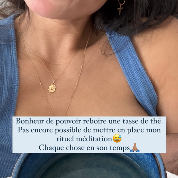 Et vient de révéler pouvoir enfin boire du thé, comme avant !

Tatiana Silva donne de ses nouvelles après son accouchement, sur Instagram.