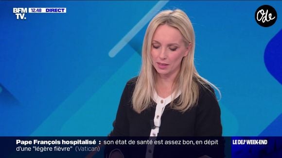 Anne Seften effectue ses premiers pas sur l'antenne de BFMTV le samedi 15 février 2025, après avoir été congédiée de LCI.
Crédit : BFMTV