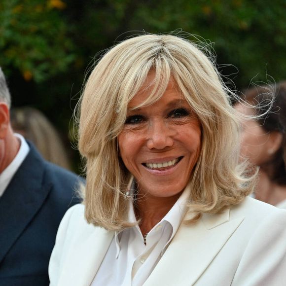 Brigitte Macron - Le président de la République française lors de la commémoration du 78ème anniversaire de la libération de la ville de Bormes-les-Mimosas. Le 19 août 2022
© Philippe Magoni / Pool / Bestimage