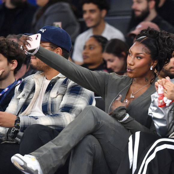 Aya Nakamura - Match de gala NBA Jam team Teddy Riner contre team Esteban Ocon lors du NBA Paris Games 2025 à L'Accor Arena Bercy le 24 janvier 2025 © Ramsamy Veeren / Bestimage