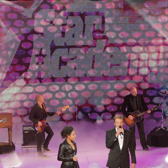 Johnny Hallyday et Joanna - soirée Star Academy du 17 octobre 2008 © ALAIN GUIZARD / BESTIMAGE