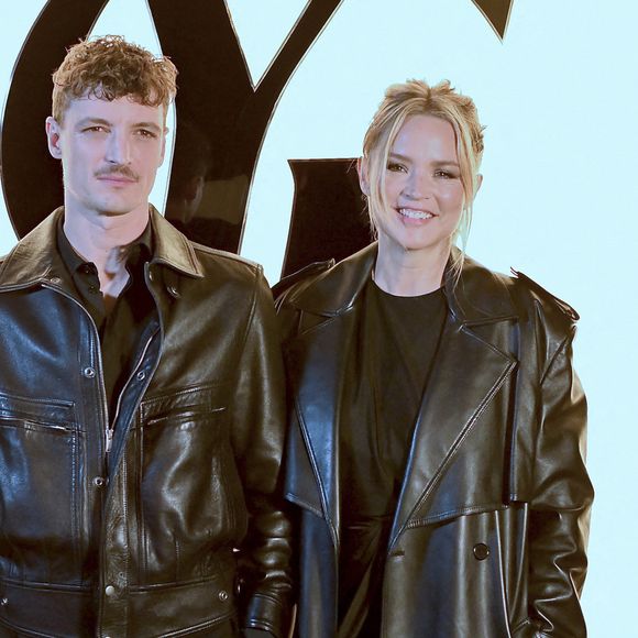 Niels Schneider, Virginie Efira au photocall du défilé Saint Laurent collection femme automne/hiver 2024-2025 lors de la fashion week à Paris (PFW) le 27 février 2024.  © Olivier Borde / Bestimage