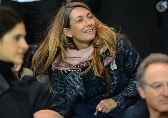 Anne-Claire Coudray et Nicolas Vix lors du match de football de l'UEFA Champions League, Groupe A, Paris Saint-Germain (PSG) Vs Real Madrid CF au stade du Parc des Princes à Paris, France, le 21 octobre 2015. Photo by Christian Liewig/ABACAPRESS.COM