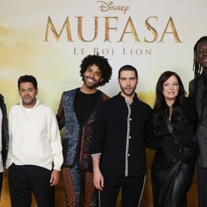 Rayane Bensetti, Jamel Debbouze, Gwendal Marimoutou, Tahar Rahim, Anne Sila et Mory Sako - Première du film Disney "Mufasa, Le Roi lion" au cinéma Pathé Palace à Paris le 12 décembre 2024. © Coadic Guirec/Bestimage