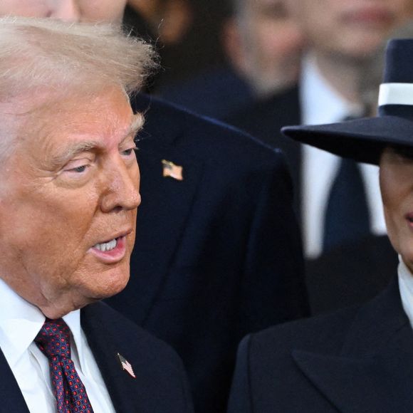 Melania Trump assiste à la prestation de serment de Donald Trump en tant que 47e président des États-Unis dans la rotonde du Capitole à Washington, DC, États-Unis, le 20 janvier 2025. Photo by SAUL LOEB/POOL/CNP/ABACAPRESS.COM
