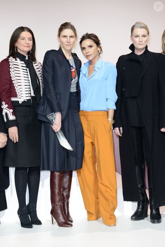 Natalie Massenet, Gabriela Hearst, Victoria Beckham, guest - Remise du prix "International Woolmark Prize" lors de la fashion week à Paris, le 23 janvier 2017. SGP / BESTIMAGE