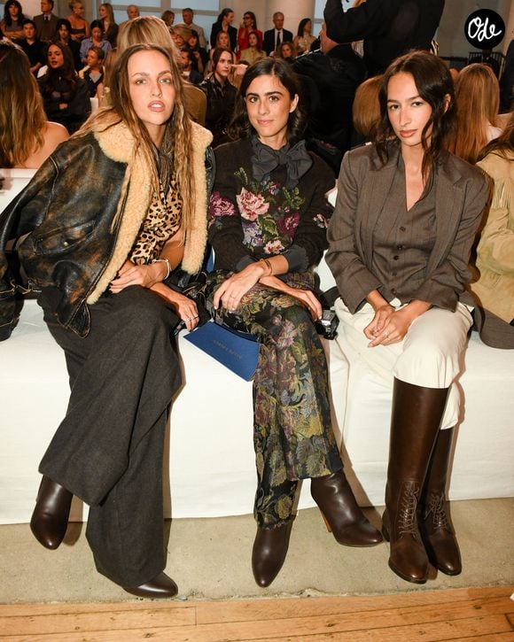 Carla Ginola, Victoria Montanari, Izzi Allain au défilé Ralph Lauren, collection prêt-à-porter printemps/été 2027 à New York, le 9 septembre 2026. Crédit photo : BFA.com / Backgrid USA / Bestimage