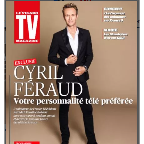 Cyril Féraud en couverture de TV Magazine, il est l'animateur préféré des Français en 2025 !