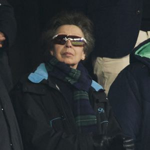 La princesse Anne en tribunes lors du match du Tournoi des Six Nations opposant la France à l'Écosse (35-16) au Stade de France à Saint-Denis, Seine Saint-Denis, France, le 15 mars 2025. © Christian Liewig/Bestimage