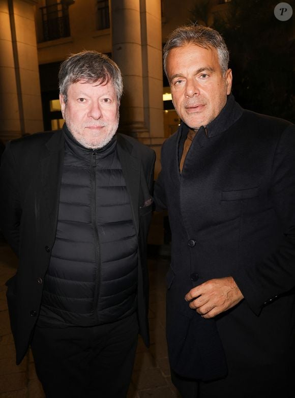Régis Laspalès et Steve Suissa - Jacques Rouveyrollis à fêté ses 60 ans de Lumières au théâtre Edouard 7 à Paris le 14 décembre 2025. © Coadic Guirec / Bestimage