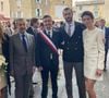 Mariage de Louis Sarkozy et Natali Husic à Gordes, en Provence le 24 septembre 2022, en présence du maire de Gordes, Richard Kitaeff, Nicolas Sarkozy, Carla Bruni-Sarkozy et leur fille Giulia.