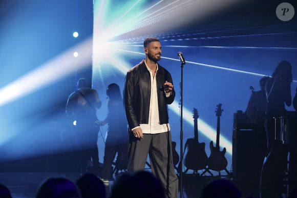 Exclusif - Matt Pokora, lors de l'enregistrement de l'émission "La fête de la chanson française - 20 ans d'émotions" présentée par L.Thilleman et A.Manoukian, et diffusée le 17 avril sur France 3 à Paris, France, le 9 décembre 2025. © Jack Tribeca/Bestimage