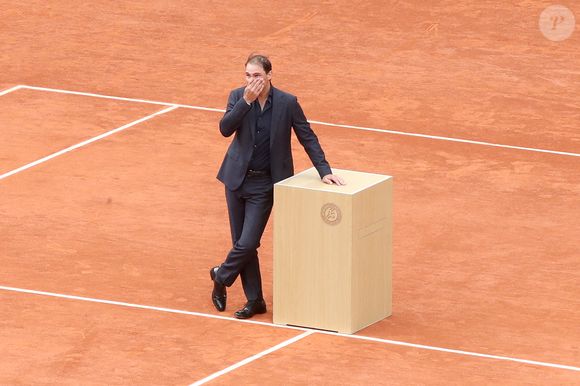 Hommage à Rafael Nadal et à ses 14 victoires sur la terre battue de Roland Garros lors des Internationaux de France de Tennis de Roland Garros 2025 - Jour 01 à Paris le 25 Mai 2025. 

© Bertrand Rindoff / Bestimage