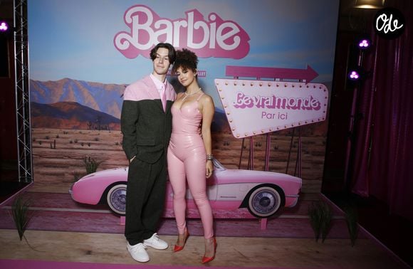 Exclusif - Lena Situations (Lena Mahouf) et son compagnon Seb Frit (Sebastien Frit, Seb la Frite sur les réseaux sociaux) - Avant-première du film "Barbie" au Grand Rex à Paris. Le 18 juillet 2023. 
© Denis Guignebourg/Bestimage