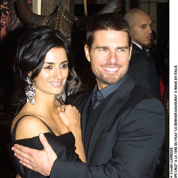 Tom Cruise et Penélope Cruz à la première du film Le Dernier Samouraï à Rome, en Italie, le 8 janvier 2004.