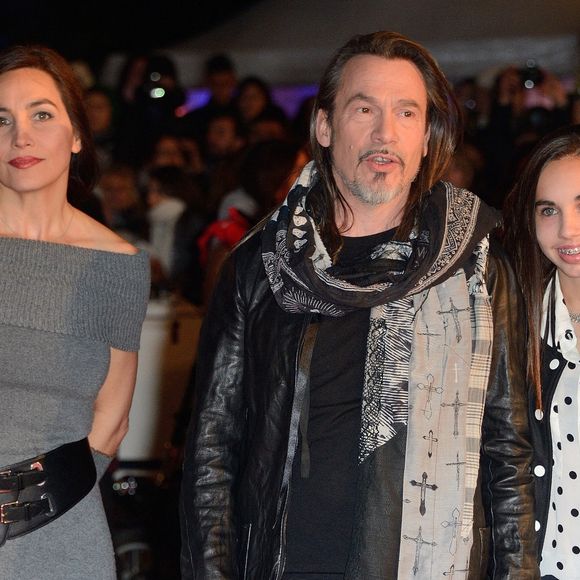 Florent Pagny, sa femme Azucena et sa fille Ael lors de la 15e édition des NRJ Music Awards qui s'est tenue au Palais des Festivals à Cannes, France, le 14 décembre 2013. Photo par Nicolas Briquet/Abaca