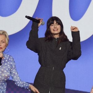 Exclusif - Lio, Marguerite Dedeyan, Jennifer Ayache lors de l'enregistrement de l'émission "Nos voix pour toutes" au profit de la Fondation des femmes à l’Adidas Arena diffusée sur TMC le 25 novembre 2025, à Paris, France, le 19 novembre 2025. © Guirec-Moreau/Bestimage