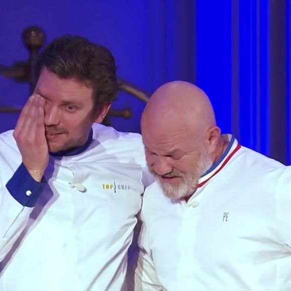Philippe Etchebest en larmes face à Charles après son élimination de "Top Chef 2025", épisode du 4 juin, sur M6