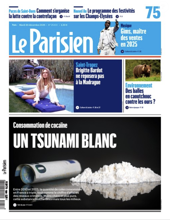 Couverture du "Parisien", en kiosque ce mardi 30 décembre 2025.