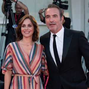 Jean Dujardin et Nathalie Pechalat assistant à la première de J'Accuse dans le cadre de la 76e Mostra de Venise le 30 août 2019. Photo par Aurore Marechal/ABACAPRESS.COM