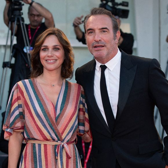 Jean Dujardin et Nathalie Pechalat assistant à la première de J'Accuse dans le cadre de la 76e Mostra de Venise le 30 août 2019. Photo par Aurore Marechal/ABACAPRESS.COM