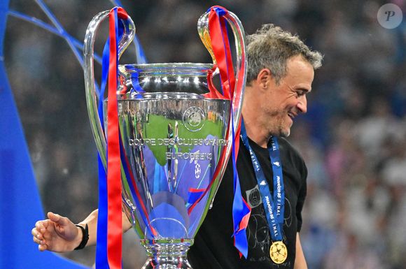 Luis Enrique - Le PSG remporte la Ligue Des Champions 2025, pour la première fois de son histoire, face à l'Inter Milan (5-0) à l'Allianz Arena de Munich. Le 31 mai 2025. 
© Christian Liewig/Bestimage