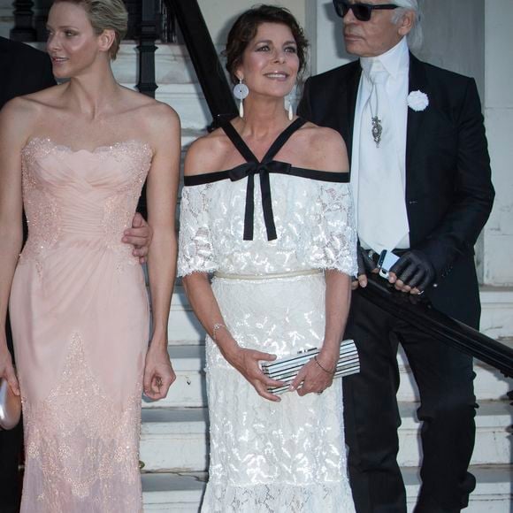 La princesse Charlene de Monaco, la princesse Caroline de Hanovre arrivent au 'Love Ball' organisé par Natalia Vodianova au profit de la Naked Heart Foundation à l'Opéra Garnier. Monaco le 27 juillet 2013. Photo Marco Piovanotto/ABACAPRESS.COM