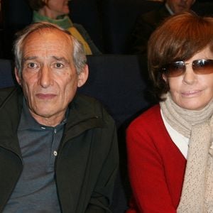 Les réalisateurs Alain Corneau et Nadine Trintignant à la soirée 'Gala Champetre' pour le lancement de l'exposition 'Jacques Tati, deux temps, trois mouvements', à la Cinémathèque Française à Paris, France le 5 mai 2009. Photo par Denis Guignebourg/ABACAPRESS.COM
