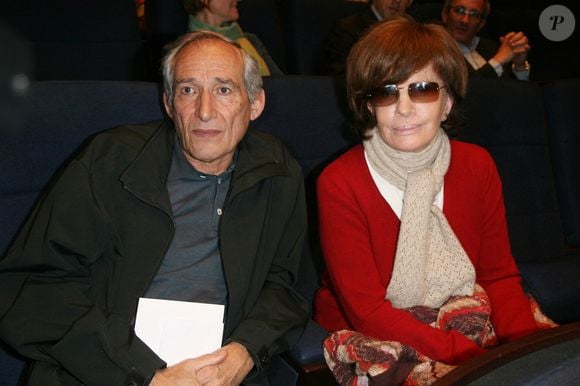 Les réalisateurs Alain Corneau et Nadine Trintignant à la soirée 'Gala Champetre' pour le lancement de l'exposition 'Jacques Tati, deux temps, trois mouvements', à la Cinémathèque Française à Paris, France le 5 mai 2009. Photo par Denis Guignebourg/ABACAPRESS.COM