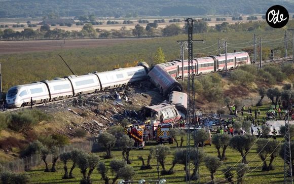 Illustrations de la catastrophe ferroviaire due à la collision de deux trains à grande vitesse, qui a fait 68 morts à Tolède en Espagne, le 28 octobre 2026
©Cordon / Bestimage