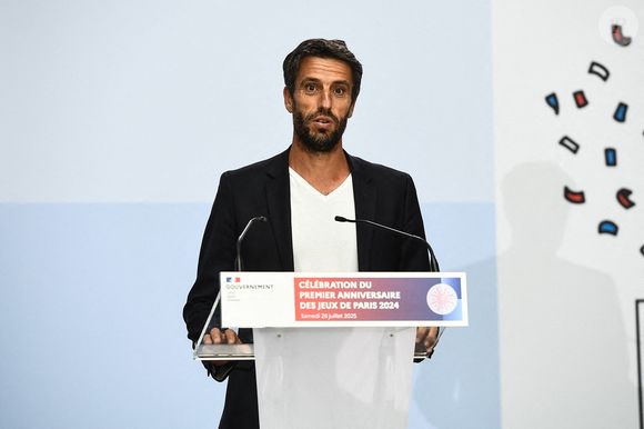 Tony Estanguet lors de la cérémonie d'anniversaire de l'ouverture des Jeux Olympiques de Paris 2024 le 26 juillet 2025 à Paris, France. Photo par Emilian Baldow/Icon Sport/ABACAPRESS.COM