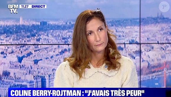 Coline Berry-Rojtman, fille de Richard Berry invitée de BFMTV dans l'émission de Bruce Toussaint le 4 mars 2021....
© Capture TV BFMTV via Bestimage