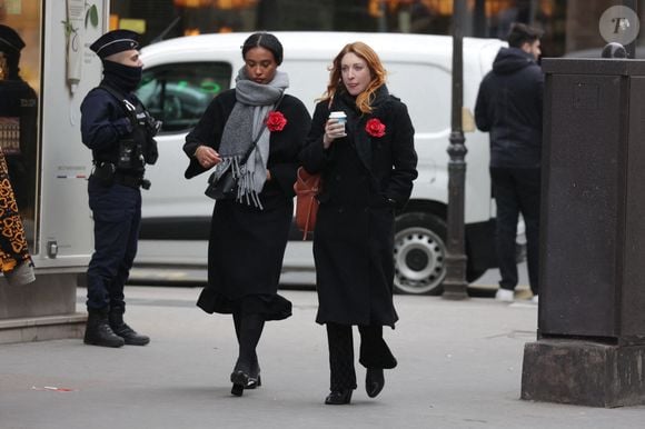 Sarah Stern arrive à la cérémonie d'enterrement de Catherine Laborde à l'église Saint-Roch à Paris, France, le 6 février 2025.  Photo by Nasser Berzane/ABACAPRESS.COM