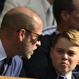 Le prince William, prince de Galles, Le prince George de Galles - Personnalités à la finale homme du tournoi de tennis de Wimbledon le 13 juillet 2025. © Chryslène Caillaud / PsnewZ / Bestimage