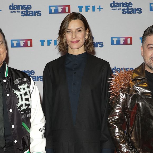 Jean-Marc Généreux, Fauve Hautot et Chris Marques - Photocall de lancement de la saison 2026 de "Danse avec les stars" (DALS) au siège de TF1 à Boulogne-Billancourt le 18 décembre 2025. © Coadic Guirec/Bestimage