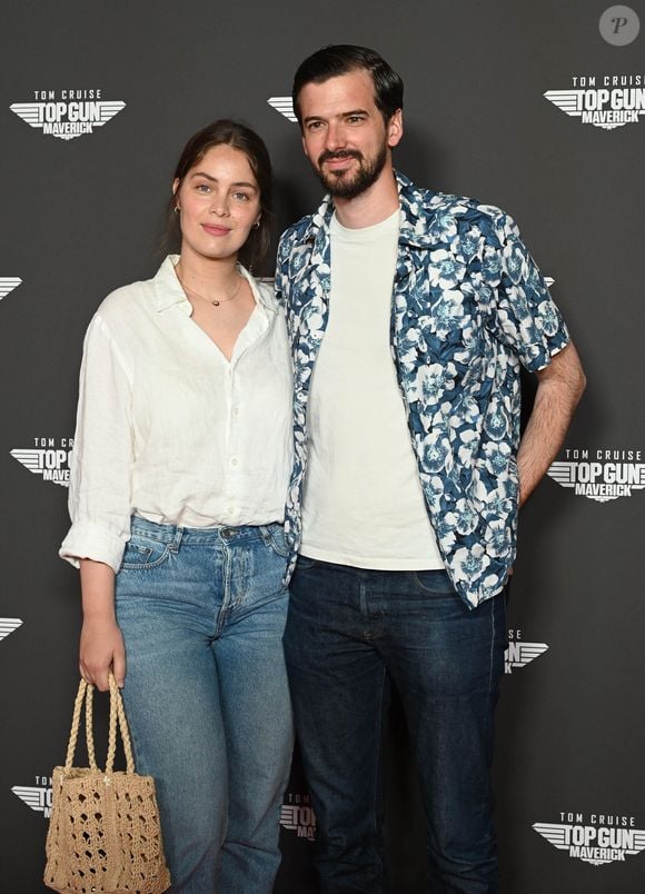 Marie-Ange Casta et son mari Marc-Antoine Le Bret - Avant-première du film "Top Gun Maverick" à l'UGC Normandie à Paris le 19 mai 2022. © Coadic Guirec/Bestimage