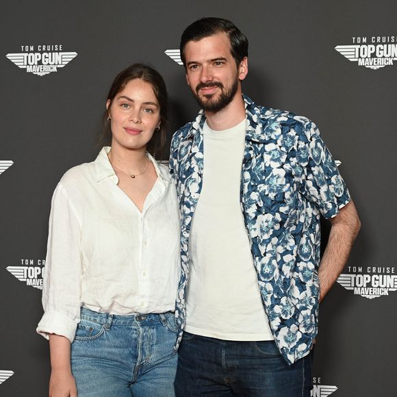 Marie-Ange Casta et son mari Marc-Antoine Le Bret - Avant-première du film "Top Gun Maverick" à l'UGC Normandie à Paris le 19 mai 2022. © Coadic Guirec/Bestimage