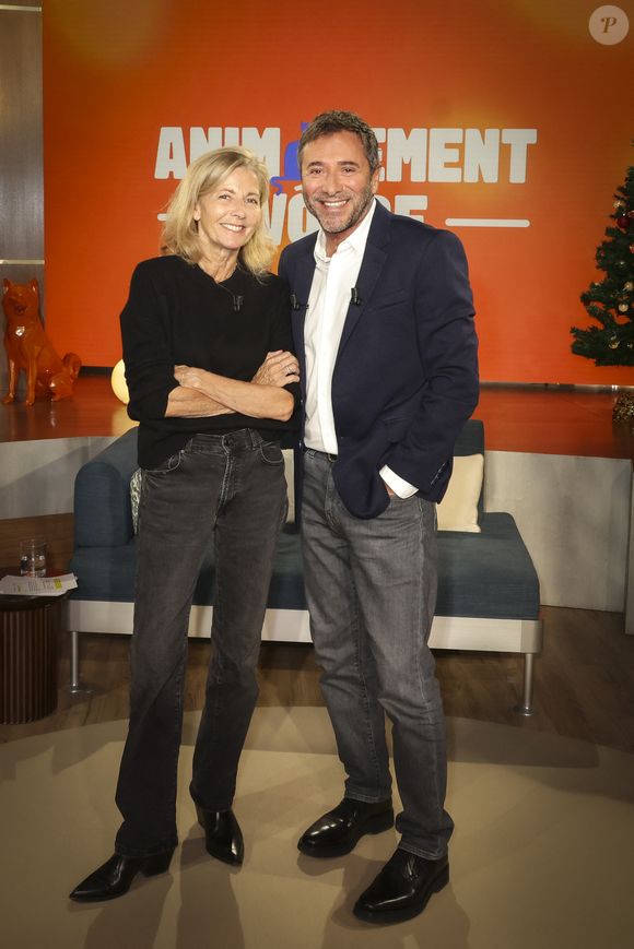 Exclusif - Claire Chazal, sur plateau de la nouvelle émission "Animalement Vôtre" présentée par Bernard Montiel et diffusée le 7 décembre sur France 3, à Paris, France, le 7 octobre 2025. © Jack Tribeca/Bestimage