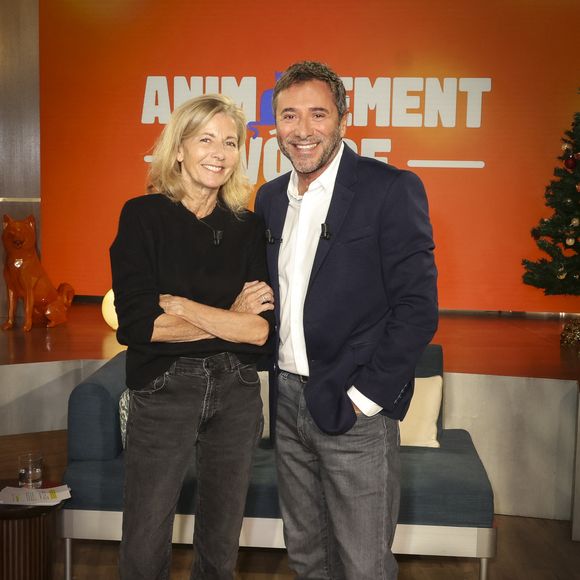 Exclusif - Claire Chazal, sur plateau de la nouvelle émission "Animalement Vôtre" présentée par Bernard Montiel et diffusée le 7 décembre sur France 3, à Paris, France, le 7 octobre 2025. © Jack Tribeca/Bestimage