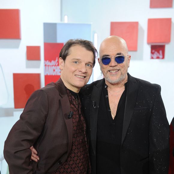 Exclusif - Bénabar et Pascal Obispo lors de l'enregistrement de l'émission "Vivement dimanche" au studio Rive Gauche, présentée par M. Drucker avec une diffusion sur France 3 le 1er février 2026. © Guillaume Gaffiot/Bestimage