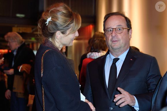 Julie Gayet et François Hollande assistant à l'avant-première de The Ride au cinéma MK2 Bibliotheque à Paris, France, le 26 janvier 2018. Photo par Aurore Marechal/ABACAPRESS.COM