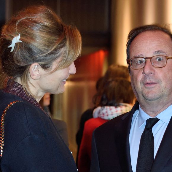 Julie Gayet et François Hollande assistant à l'avant-première de The Ride au cinéma MK2 Bibliotheque à Paris, France, le 26 janvier 2018. Photo par Aurore Marechal/ABACAPRESS.COM