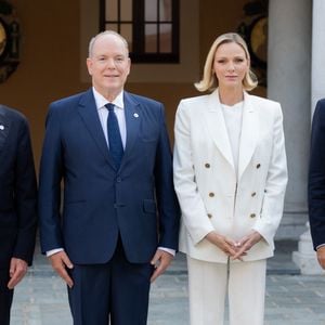 Le prince Albert II de Monaco et la princesse Charlène de Monaco ont accueilli au Palais princier les ambassadeurs et représentants permanents des 46 États membres de l'organisation du Conseil de l'Europe, Monaco le 2 septembre 2026. © Olivier Huitel/Pool Monaco/Bestimage
