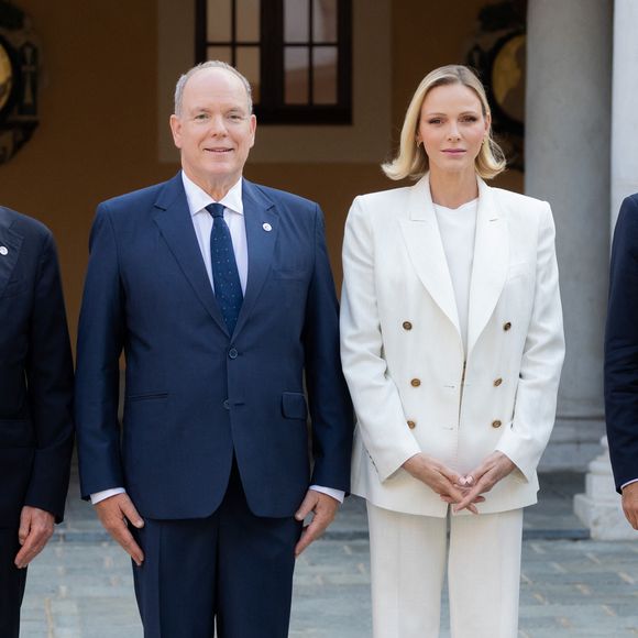 Le prince Albert II de Monaco et la princesse Charlène de Monaco ont accueilli au Palais princier les ambassadeurs et représentants permanents des 46 États membres de l'organisation du Conseil de l'Europe, Monaco le 2 septembre 2026. © Olivier Huitel/Pool Monaco/Bestimage