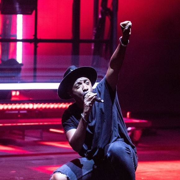 Le chanteur Soprano en concert lors du Festival de Carcassonne, le 17 juillet 2019.

Photo : Frédéric Maligne / Bestimage