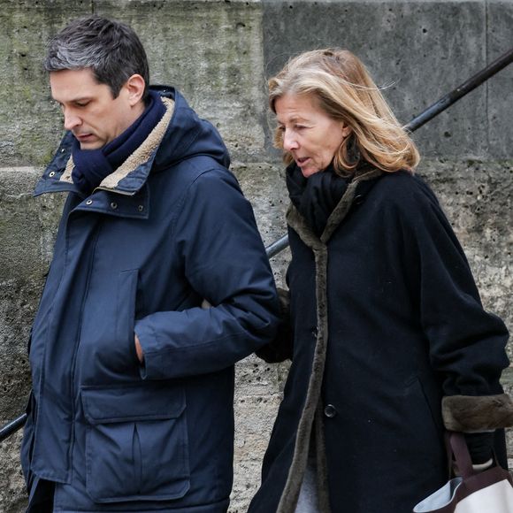 Claire Chazal, guest - Sortie des obsèques de C.Laborde  en l’église Saint-Roch à Paris, le 6 février 2025. Décédée le 28 janvier 2025 à l'âge de 73 ans, l'ancienne présentatrice météo de TF1 (1988 - 2017) était atteinte de la maladie neurodégénérative à corps de Lewy. 
© Jacovides - Moreau / Bestimag