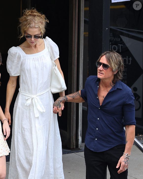 EXCLUSIF Sydney, AUSTRALIE  - Le couple de superstars Nicole Kidman et Keith Urban, accompagnés de leur fille Faith, assistent ensemble à un office religieux à Sydney. (Backgrid USA / Bestimage).