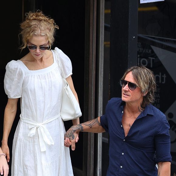 EXCLUSIF Sydney, AUSTRALIE  - Le couple de superstars Nicole Kidman et Keith Urban, accompagnés de leur fille Faith, assistent ensemble à un office religieux à Sydney. (Backgrid USA / Bestimage).