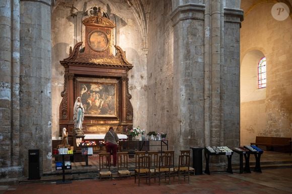 Vue intérieure de la basilique Sainte-Marie-Madeleine, troisième tombeau de la chrétienté contenant les reliques de Marie-Madeleine, apôtre du Christ à Saint-Maximin-la-Sainte-Baume, France le 02 février 2025. Photo par Laurent Coust/ABACAPRESS.COM